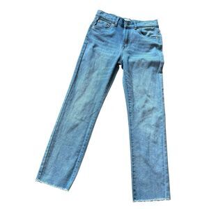2/$30 Levis Girls Ankle Straight High Rise Jeans Size 14 Regular Light Wash Blue